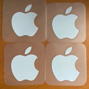 Set of 4 Apple Logo Stickers Decals - Brand New